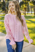 Crochet Lace Pointelle Knit Sweater